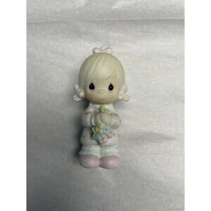 Vintage Precious Moments Figurine Flower Girl 1983 - scuffs see pics